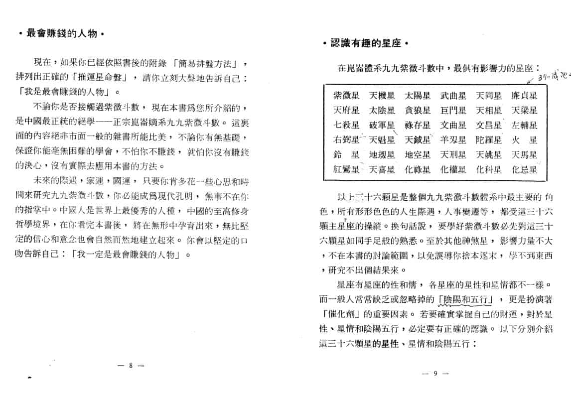 斗数运财绝招