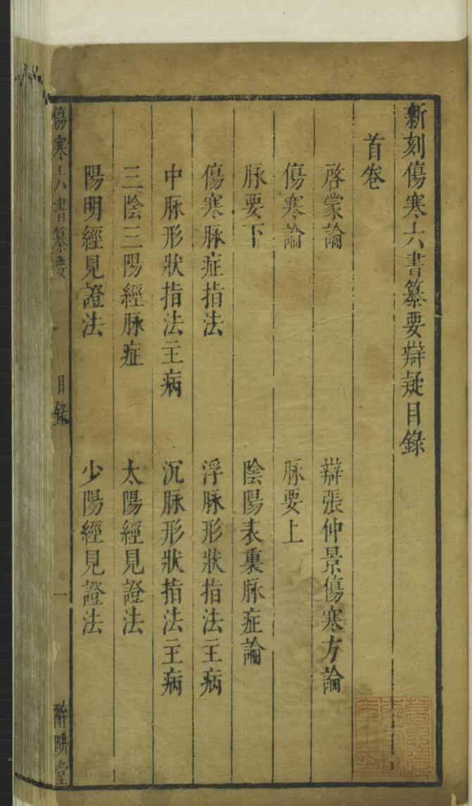 新刻伤寒六书纂要辩疑