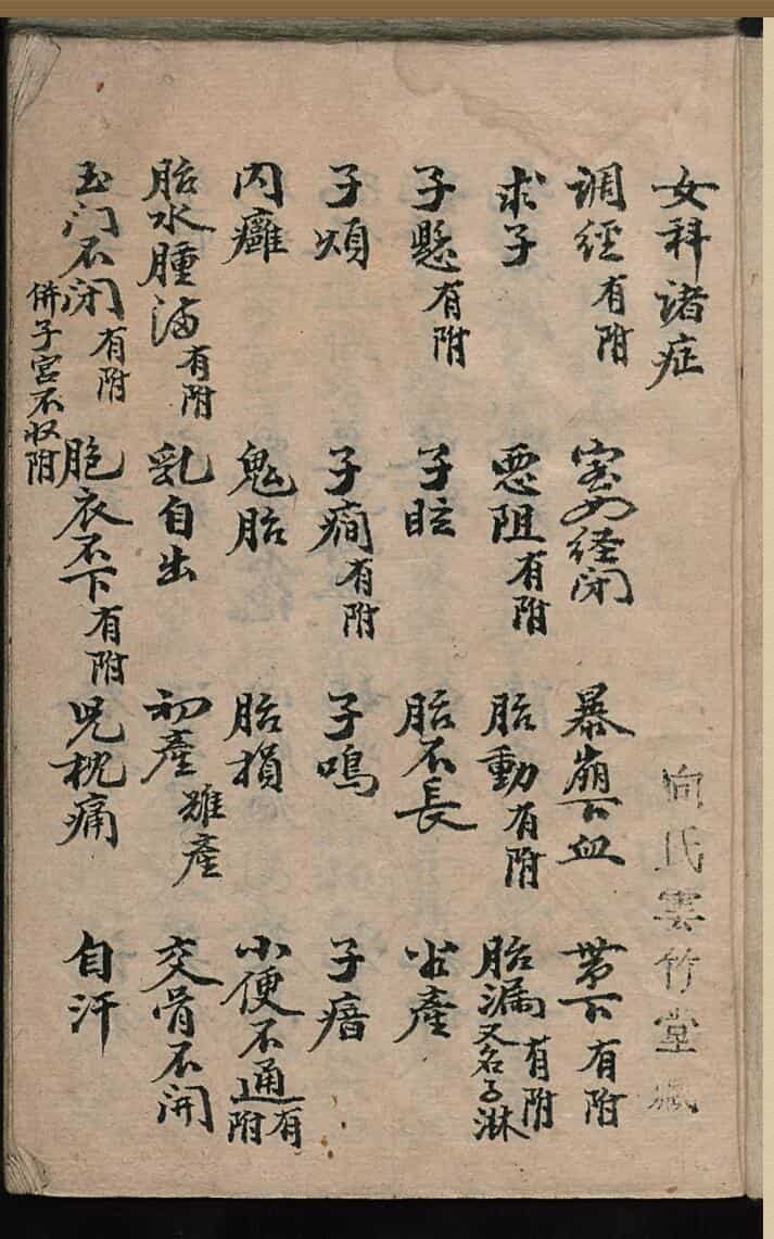 中医古籍《女科诸症》