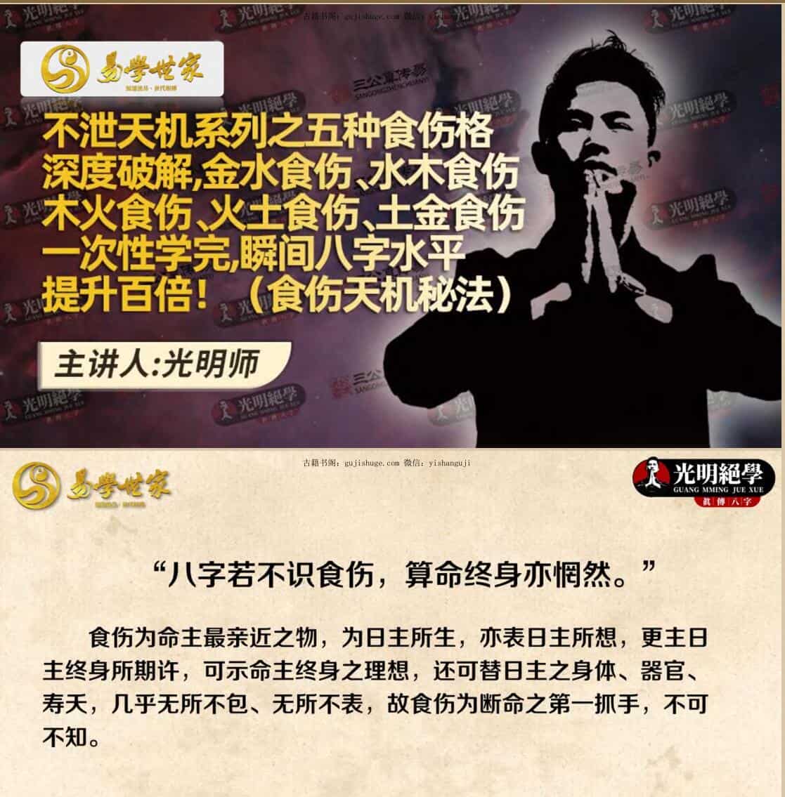 夏光明《不泄天机系列之五种食伤格深度破解教材》