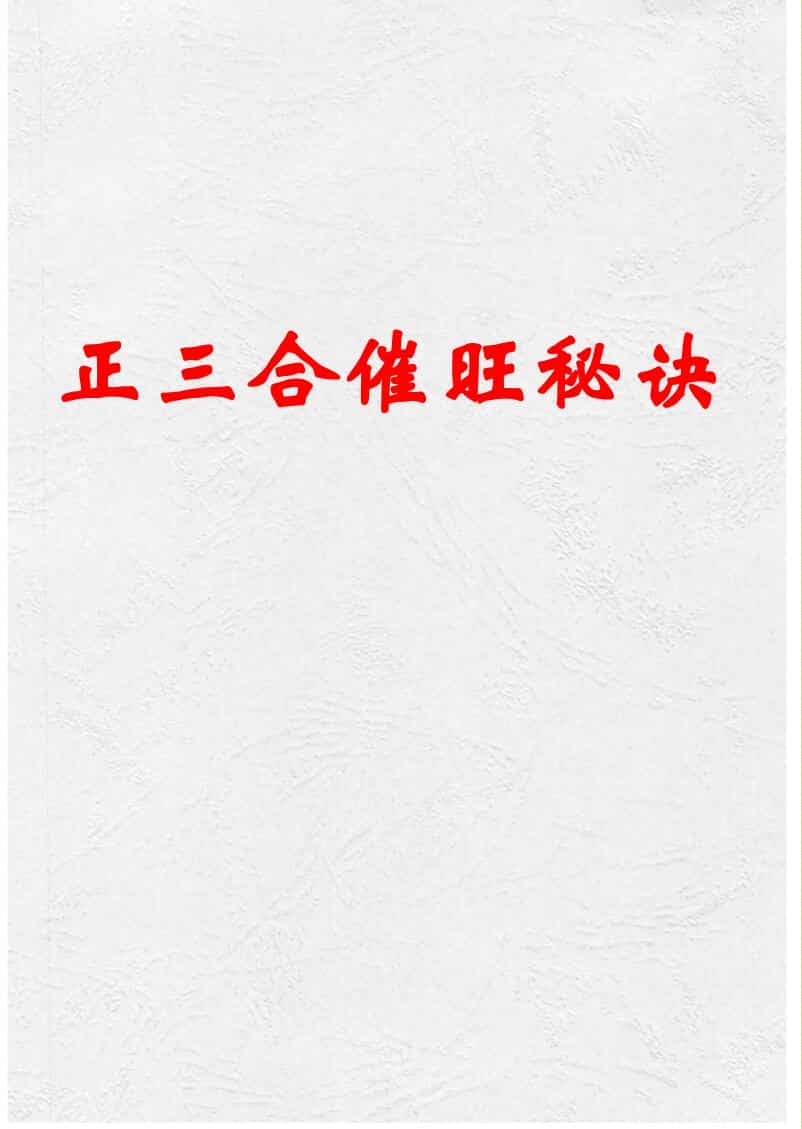 杨家成宇光真师《正三合催旺秘诀秘籍绝无雷同》