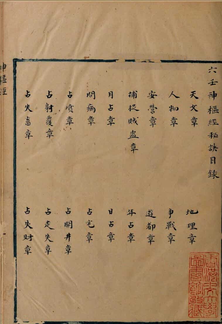 六壬神枢经秘诀明抄本