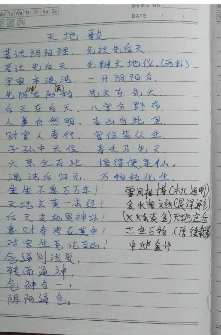 手写杨师秘传批注笔记109页
