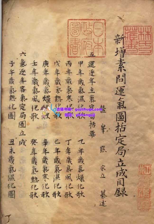 古籍《新增素问运气图》