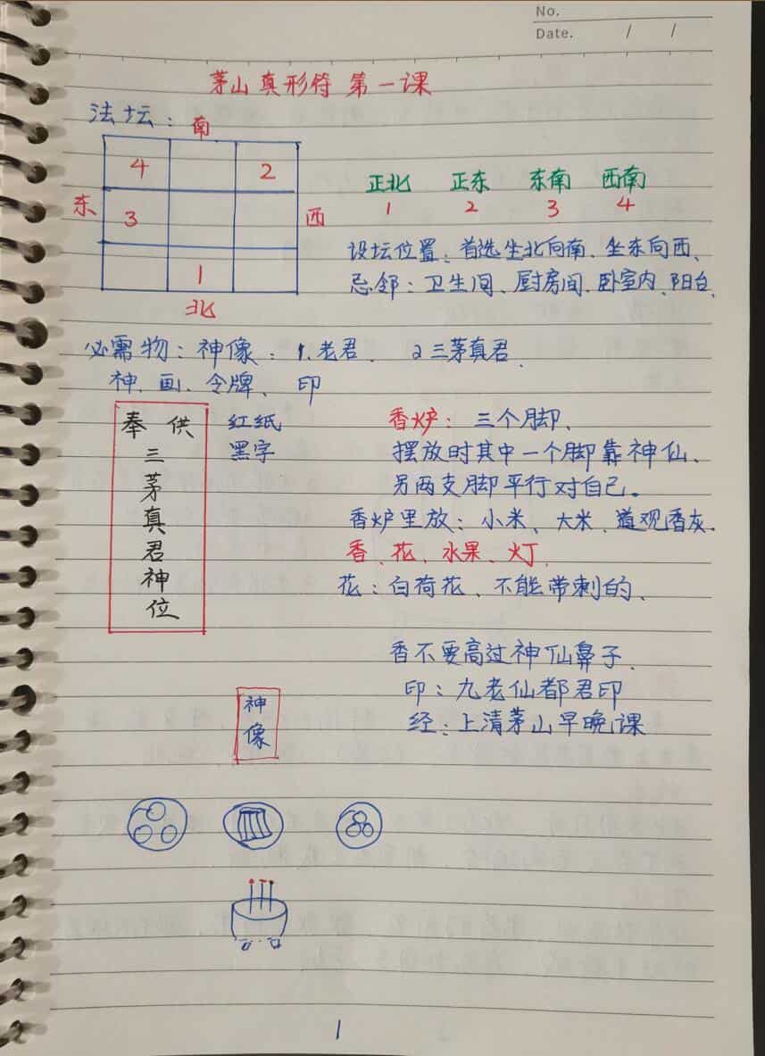 茅山真形符，笔记手稿